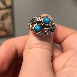 Vintage blue and silver ring